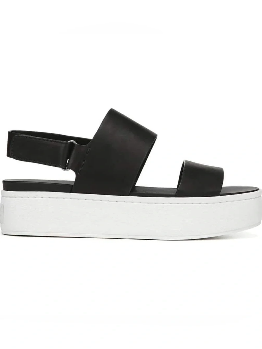 VINCE Westport Black Platform Sandals with White Sole